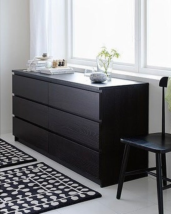 MALM Chest of 6 drawers, Black-brown, 160X78cm