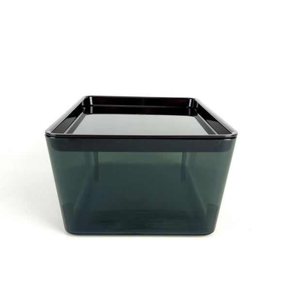 KUGGIS Box with lid, 13x18x8cm, Transparent black