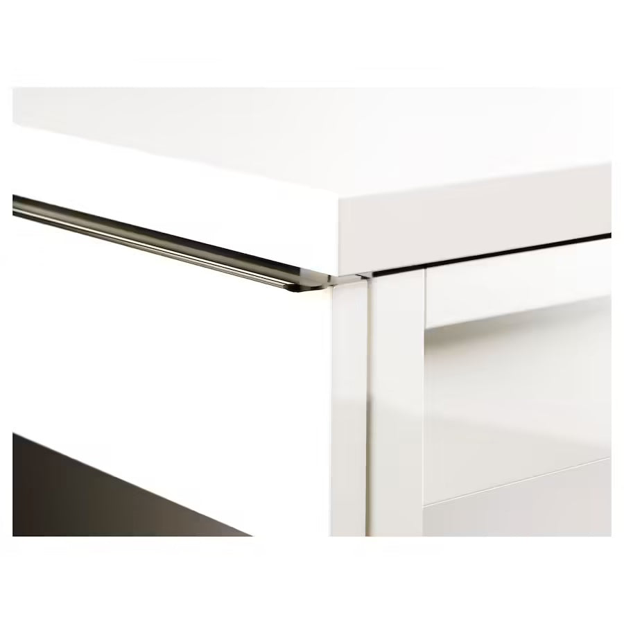 BESTA BURS Desk, 120x40cm, High-gloss white– Home Swede Home