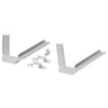 BILLY corner fittings, silver steel parts for secure shelf placement.